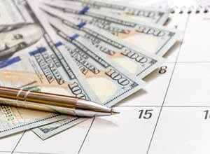 money on calendar