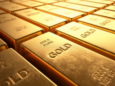 gold bars 1000 grams. concept of wealth and reserve.