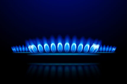 illustration of burner ring close up on dark background