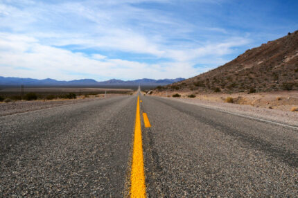 Open road in American west.