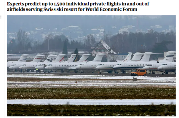 Chart showing jets in Switzerland for World Economic Forum.