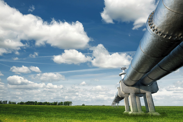 Pipeline on a field