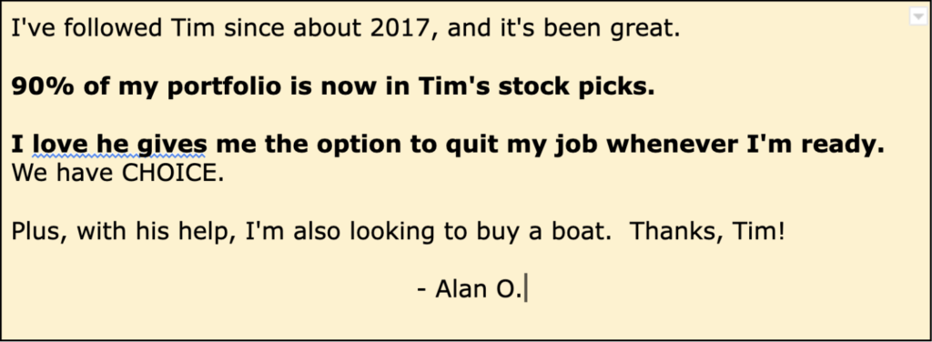 Review from Alan O.