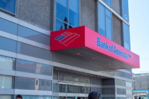 SAN FRANCISCO, CA - April 2, 2018: Bank of America location in San Francisco. Company logo and font