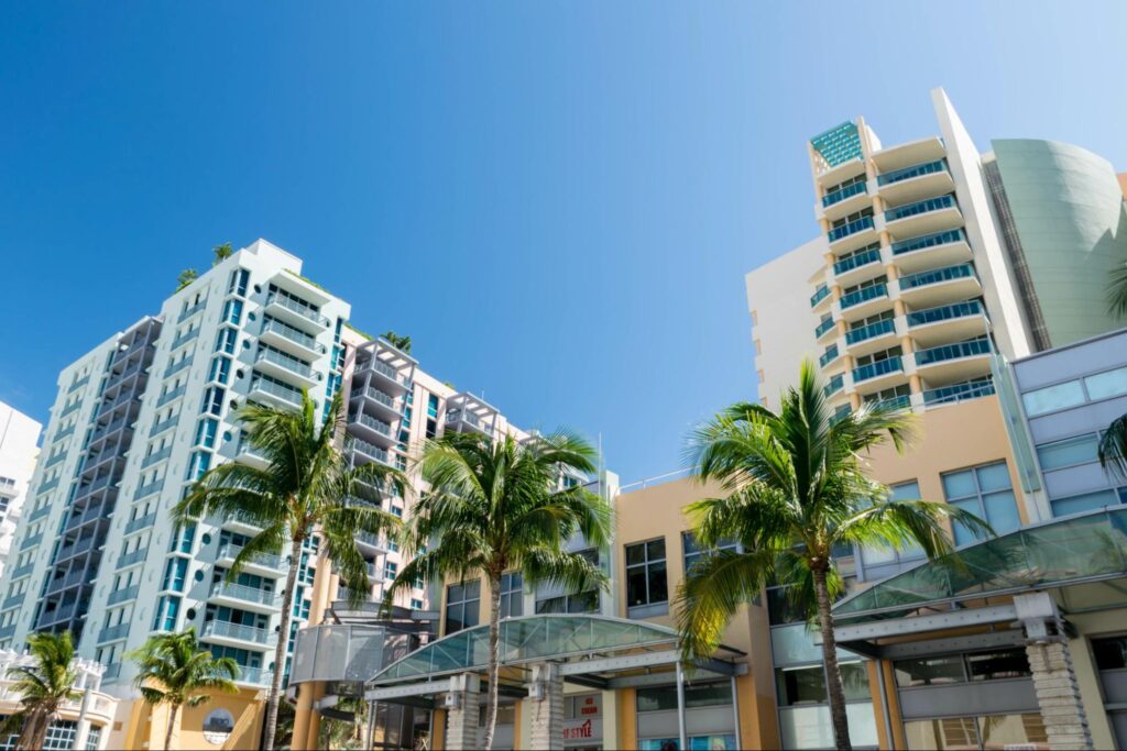 residential buildings in a city
