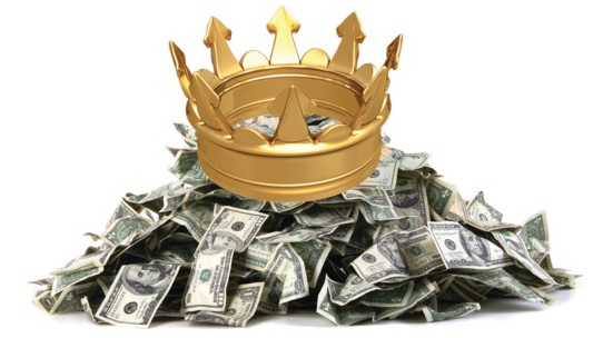 A crown on a pile of cash