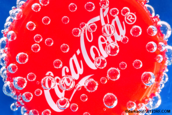 Coca-Cola top with bubbles