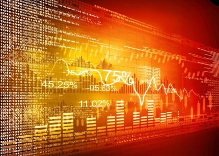 Stock market graphs, business chart