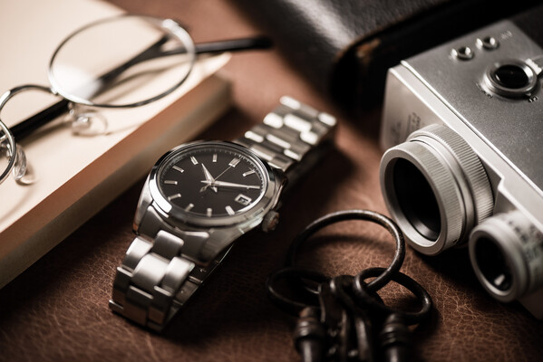 Closeup of luxury wristwatch
