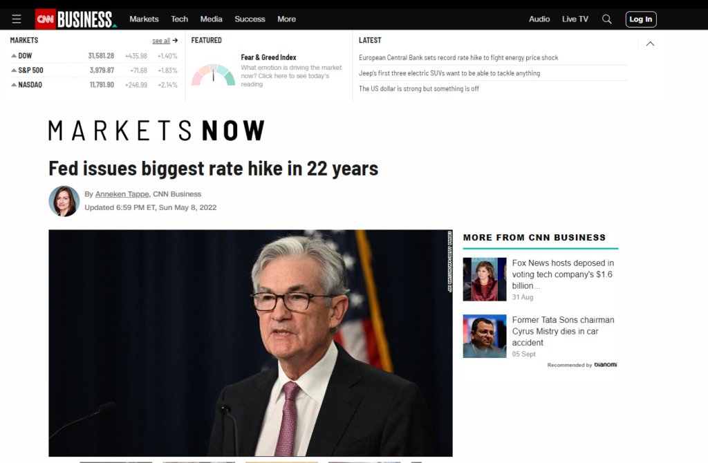 CNN headline about inflation.