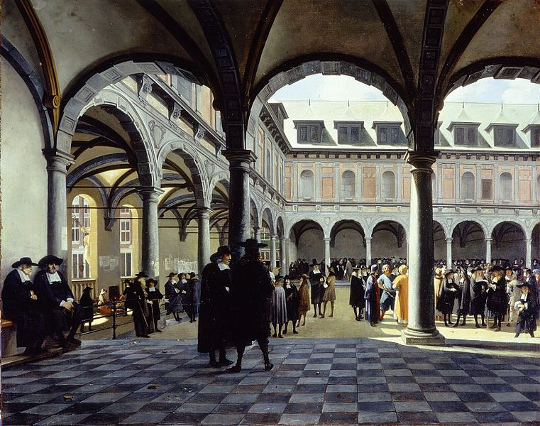 Amsterdam stock exchange from the 1600s.
