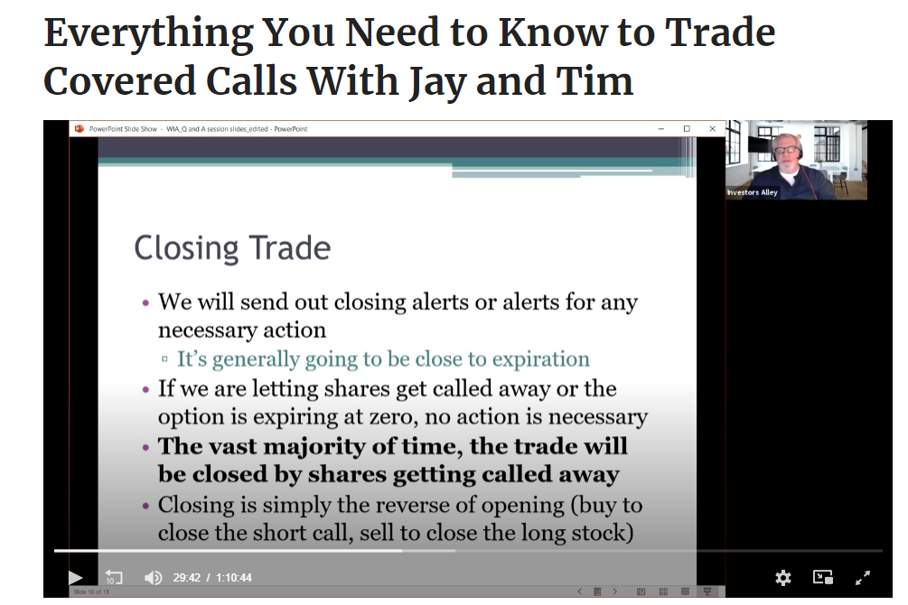 Screenshot of Covered Call video.