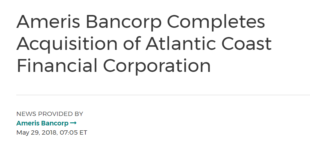Headline about a bank takeover.
