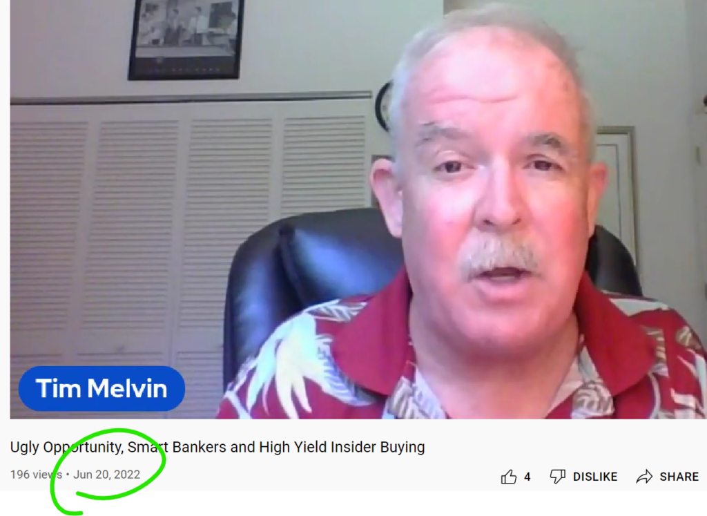 Screenshot of Tim Melvin.