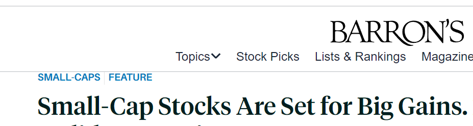 Headline of a Barron's article.