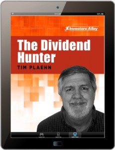 Image of iPad with Tim's The Dividend Hunter on it