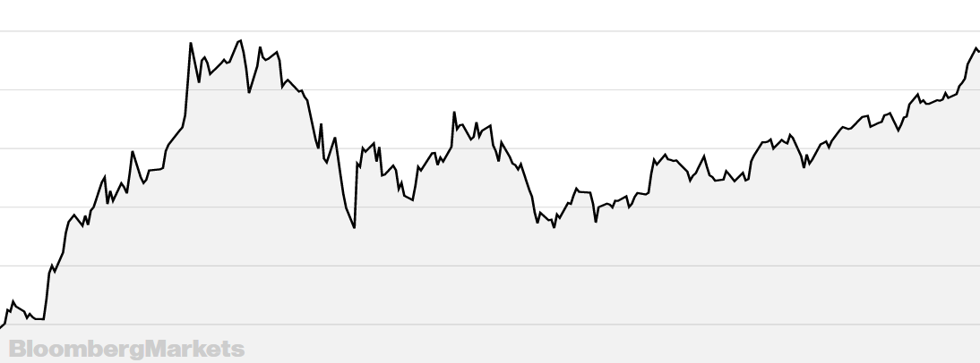 Chart showing volatility of Tesla Stock