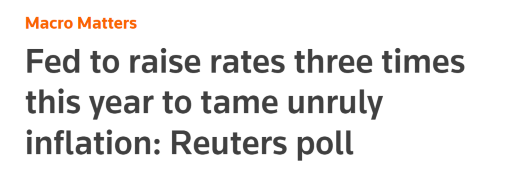 Headline talking about the FED raising the interest rates.