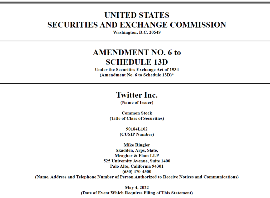 SEC Document labeled "Amendment No. 6."