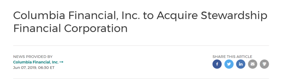 Columbia financial headline.