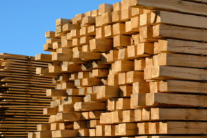44652946 - wooden boards stacked at the timber yard