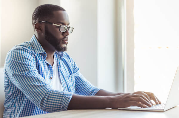 Man working at home