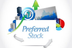 Preferred stock power business chart icon illustration design isolated over white