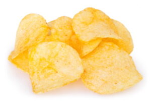 potato chips isolated on white background