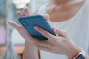 Woman use of mobile phone