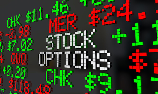 what are stock options: close-up of stock options on screen