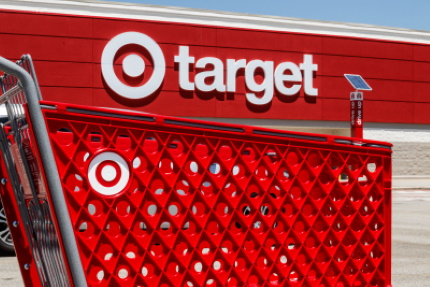 Target store with shopping cart in frton