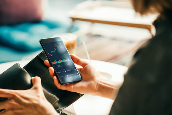 woman checking her mobile phone